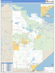 St. Louis County, MN Zip Code Wall Map Basic Style by MarketMAPS