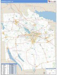 Onondaga County, NY Zip Code Wall Map Basic Style by MarketMAPS