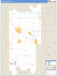 Seminole County, OK Zip Code Wall Map Basic Style by MarketMAPS