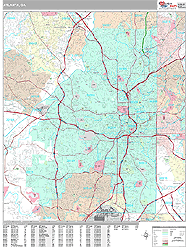 Atlanta Georgia Zip Code Wall Map (Premium Style) by MarketMAPS