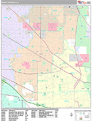 Mount Prospect Illinois Wall Map (Premium Style) by MarketMAPS