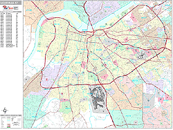 Louisville Kentucky Wall Map (Premium Style) by MarketMAPS