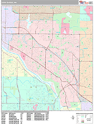 Coon Rapids Minnesota Zip Code Wall Map Premium Style by MarketMAPS
