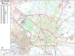 Raleigh North Carolina Zip Code Wall Map (Premium Style) by MarketMAPS