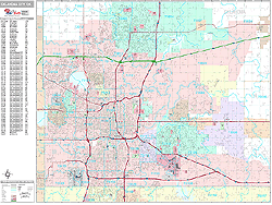 Oklahoma City Oklahoma Zip Code Wall Map (Premium Style) by MarketMAPS