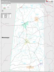 Lamar County, AL Zip Code Wall Map Premium Style by MarketMAPS
