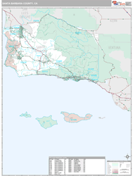 Santa Barbara County, CA Wall Map Premium Style by MarketMAPS