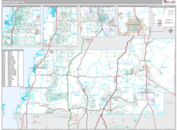 Pasco County, FL Zip Code Wall Map Premium Style by MarketMAPS