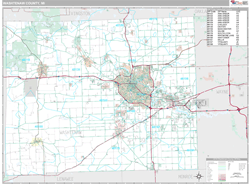 Washtenaw County, MI Wall Map Premium Style by MarketMAPS