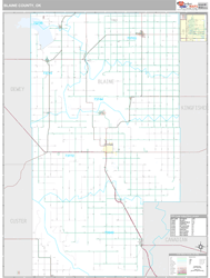 Blaine County, OK Wall Map Premium Style by MarketMAPS