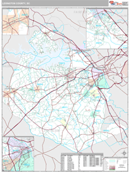 Lexington County, SC Wall Map Premium Style by MarketMAPS