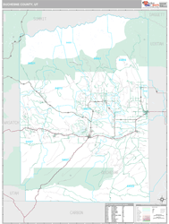 Duchesne County, UT Zip Code Wall Map Premium Style by MarketMAPS