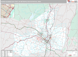 Albany-Schenectady-Troy, NY Metro Area Zip Code Wall Map Premium Style by MarketMAPS