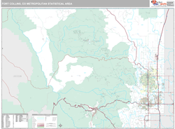 Fort Collins-Loveland Metro Area Zip Code Wall Map