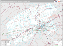 Harrisburg-Lebanon-Carlisle Metro Area Zip Code Wall Map