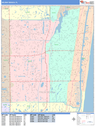 Delray Beach Florida Wall Map (Color Cast Style) by MarketMAPS