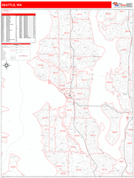 Seattle Zip Code Wall Map