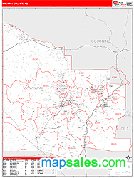 Zip Code Map Yavapai County | yavapai county az zip code wall map red line style by Zip Code Map Yavapai County | yavapai county az zip code wall map red line style by