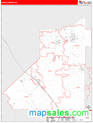 Kings County, CA Zip Code Wall Map Red Line Style by MarketMAPS