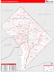 District of Columbia County, DC Zip Code Wall Map Images - Frompo