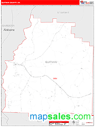 Quitman County Zip Code Wall Map