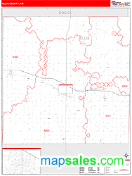 Ellis County, KS Zip Code Wall Map Red Line Style by MarketMAPS