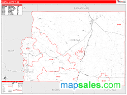 county map colfax wall nm maps mexico