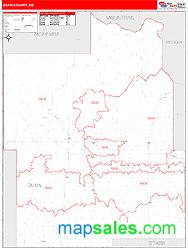 Dunn County Zip Code Wall Map