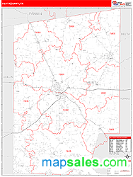 county zip map hunt wall code tx maps texas
