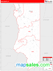 Rich County, UT Zip Code Wall Map Red Line Style by MarketMAPS