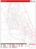Port St. Lucie Wall Map Zip Code