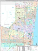 Broward, Fl Carrier Route Wall Map