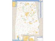 Alabama Zip Code Wall Map