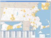 Massachusetts Zip Code Wall Map