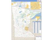 Minnesota Wall Map Zip Code Basic Style 2009