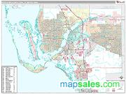 Fort Myers-Cape Coral, FL Wall Map