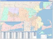 Massachusetts Wall Map
