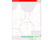 Roger Mills County Wall Map Zip Code Red Line Style 2009