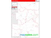Green Lake County Wall Map Zip Code Red Line Style 2009