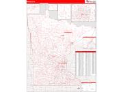 Minnesota Wall Map Zip Code Red Line Style 2009