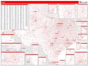 Texas Zip Code Wall Map
