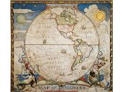 Map of Discovery Western Hemisphere Wall Map