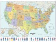 Classic USA Wall Map with Flags