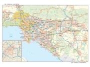 Los Angeles, CA Wall Map