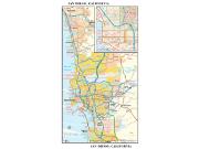San Diego CA Wall Map