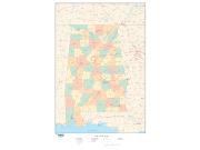 Alabama with Counties Wall Map