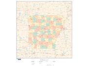 Arkansas with Counties Wall Map