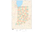 Indiana with Counties Wall Map
