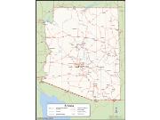 Arizona with Counties Wall Map