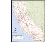 California with Counties Wall Map